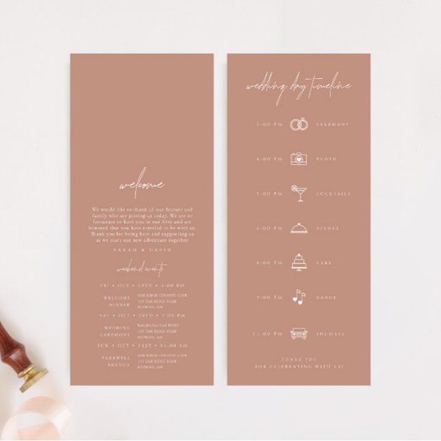 Simple Blush Pink Modern Wedding Day Timeline (Simple Blush Pink Modern Wedding Day Timeline)