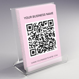Simple Blush Pink Promotional QR Code Marketing  Flyer