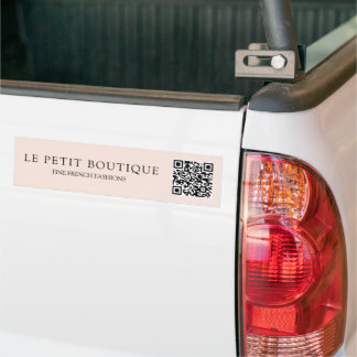 Simple Blush Pink QR Code Promotional Business  Bumper Sticker