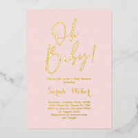Simple Blush Pink Real Foil Invitation
