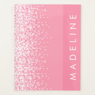 Simple Blush Pink Sparkle Personalised Name Planner