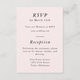 Simple Blush Pink Spring RSVP Card