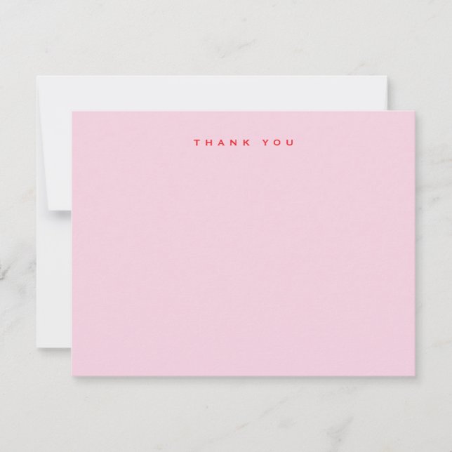 Simple Blush Pink Thank You Note Card (Front)