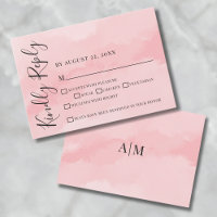 Simple Blush Pink Wedding RSVP Card
