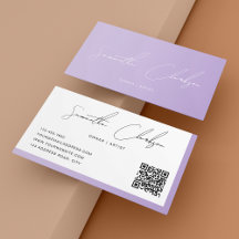 Simple Blush Purple Handwritten Script QR code