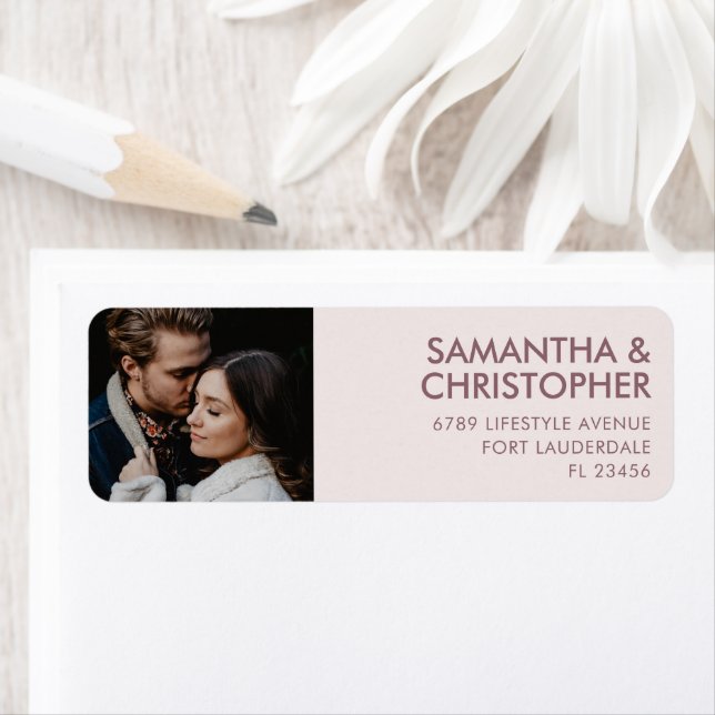 Simple Blush & Rose Wedding Return Address (Insitu)