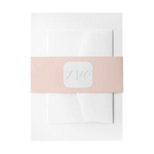 Simple Blush   Sage Modern 2 Wedding Invitation Belly Band