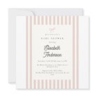 Simple Blush Stripes Baby Shower Invitation