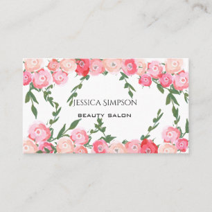 Simple blushed boho watercolor roses appointment card