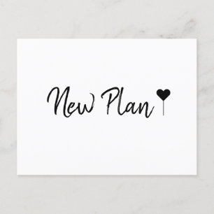 Simple Bohemian Script White New Plan Postcard
