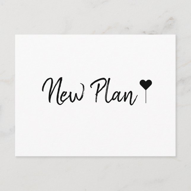 Simple Bohemian Script White New Plan Postcard (Front)