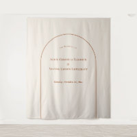 Simple Boho Arch Ivory Wedding Photo Backdrop
