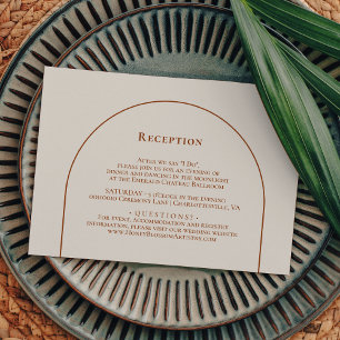 Simple Boho Arch Ivory Wedding Reception Enclosure Card