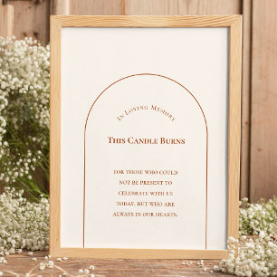 Simple Boho Arch Ivory Wedding This Candle Burns Poster