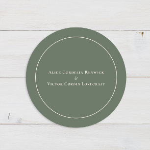 Simple Boho Arch Sage Green Wedding Envelope Seals