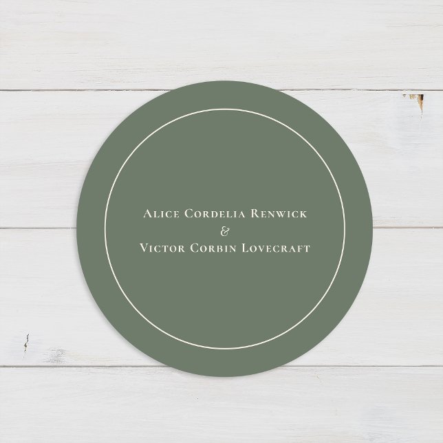Simple Boho Arch Sage Green Wedding Envelope Seals (Creator Uploaded)