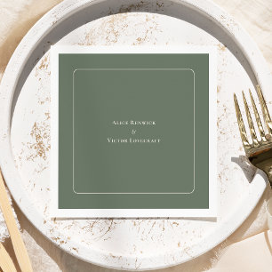 Simple Boho Arch Sage Green Wedding Napkin