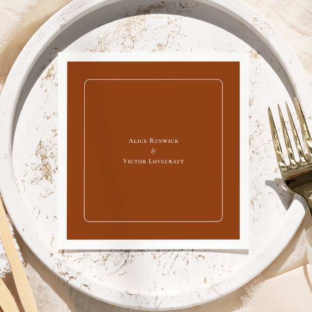 Simple Boho Arch Terracotta Wedding Napkin (Creator Uploaded)