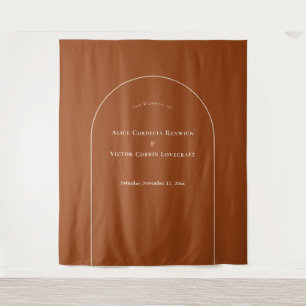Simple Boho Arch Terracotta Wedding Photo Backdrop Tapestry