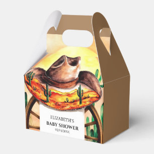 Simple Boho Boot Cowboy Baby Shower Favour Box