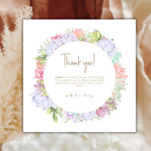 Simple Boho Cactus Desert Baby Shower Thank You Card