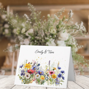 Simple Boho Chic Wildflowers  Thank You Card
