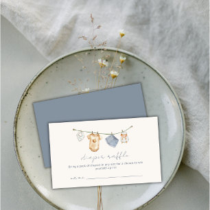 Simple Boho Clothesline Diaper Raffle Baby Shower  Enclosure Card