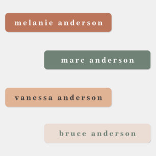 Simple Boho Colourful Waterproof Name Labels