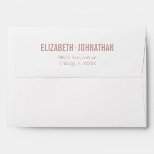 Simple Boho Dusty Rose Typography 5x7 Invitation Envelope