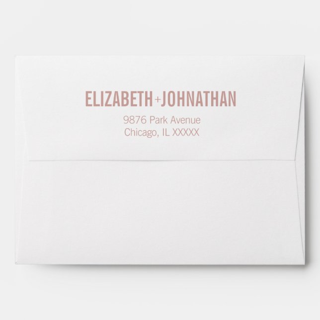 Simple Boho Dusty Rose Typography 5x7 Invitation Envelope (Back (Top Flap))