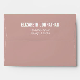 Simple Boho Dusty Rose Typography 5x7 Invitation Envelope