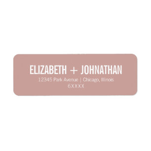 Simple Boho Dusty Rose Typography Wedding Address
