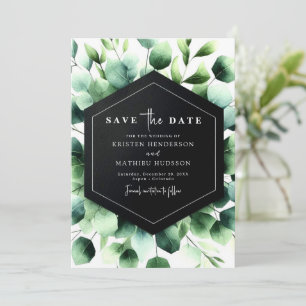 Simple Boho Eucalyptus Digital Wedding Save The Date