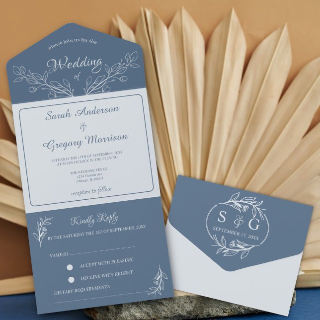 Simple Boho Floral All in One Wedding Invite (Creator Uploaded)