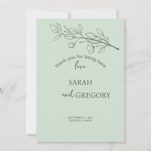 Simple Boho Floral Thank You Card