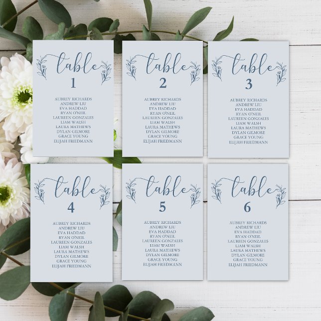 Simple Boho Floral Wedding Seating Chart Cards  (Creator Uploaded)