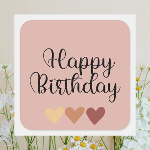 Simple Boho Happy Birthday Square Sticker