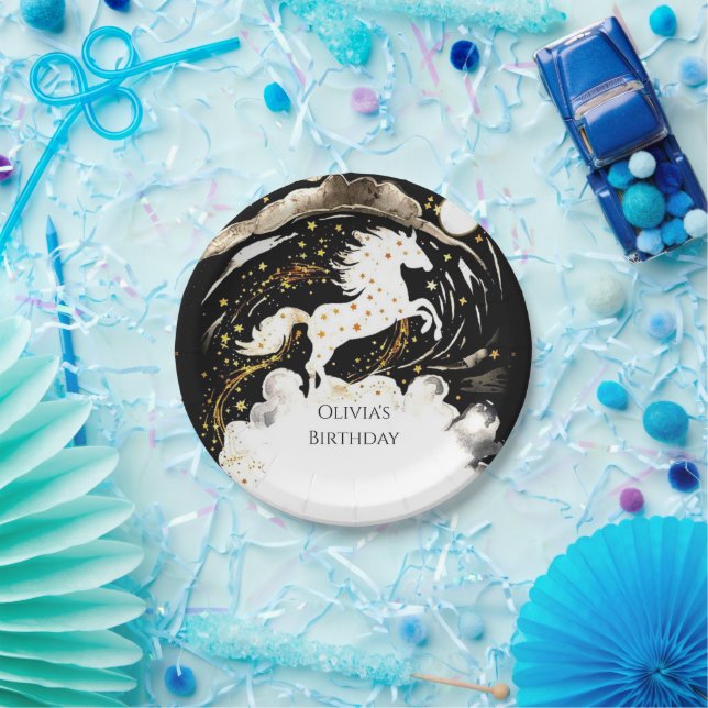 Simple Boho Horse Birthday Paper Plate (Party)