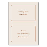 Simple Boho Ivory Entree Foldable Place Card