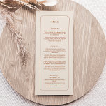 Simple Boho Ivory Wedding Flat Menu<br><div class="desc">This Simple Boho Ivory Wedding Flat Menu design features a sophisticated muted palette of neutral ivory paired with gorgeous mix and match options of rust terracotta, sage green, and plum. The understated elegance of simple typography and gentle arches creates a soothing and polished aesthetic with classic minimalist styling. The coordinating...</div>