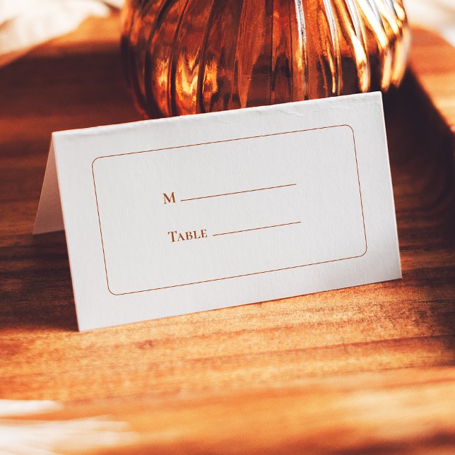 Simple Boho Ivory Wedding Folded Place Card (Creator Uploaded)