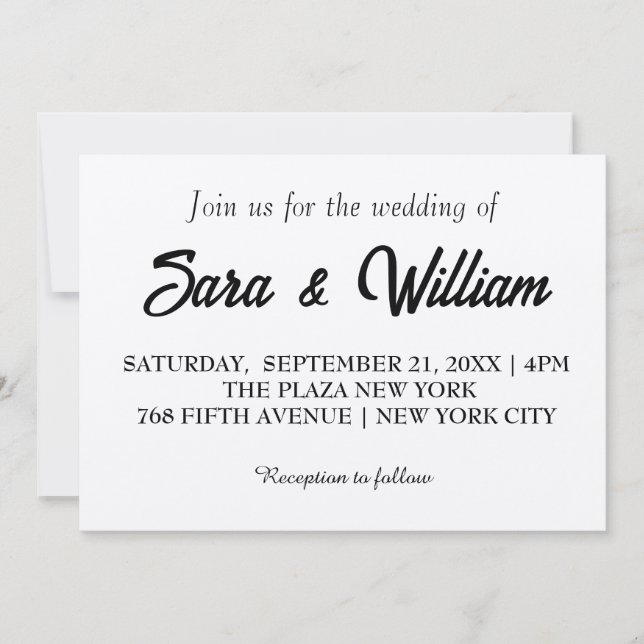 Simple Boho Kraft Wedding Invitation (Front)