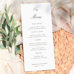 Simple Boho Minimal Wedding Menu
