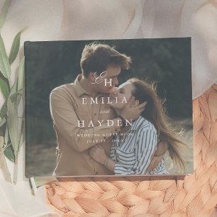 Simple Boho Minimalist Photo Wedding Guest Book
