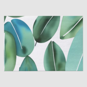 Simple Boho Minimalist Watercolor Leaves Wrapping Tissue Paper