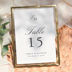 Simple Boho Minimalist Wedding Table Number