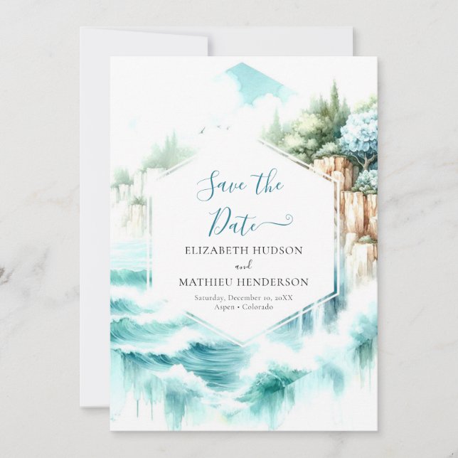 Simple Boho Nautical Wedding Save The Date (Front)