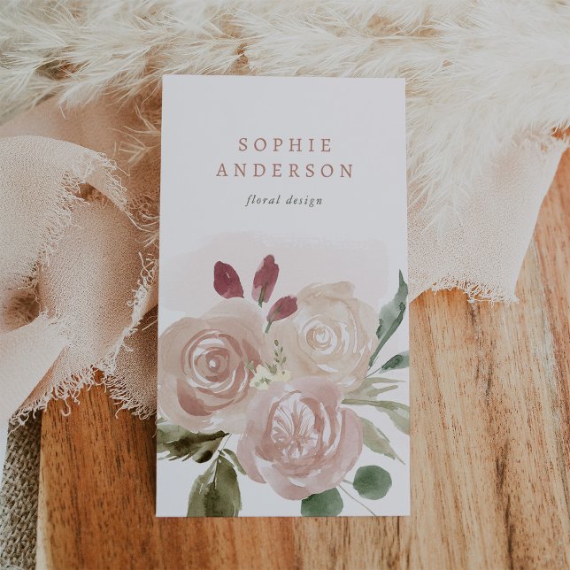Simple Boho Neutral Floral and Greenery Business Card (Creator Uploaded)