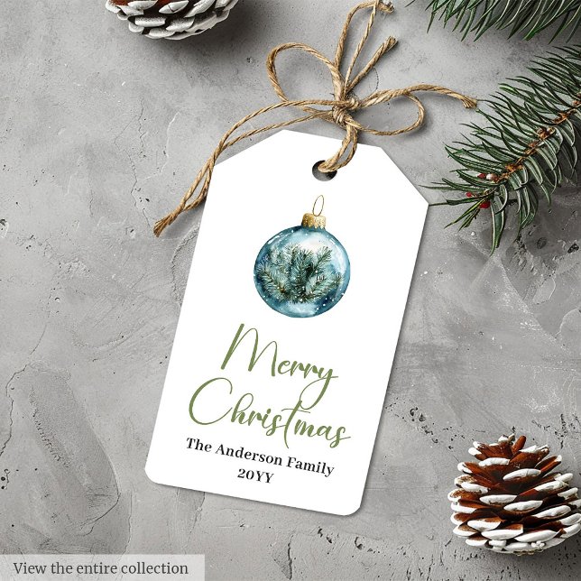 Simple Boho Pine Wreath Christmas Party Gift Tag (Simple Boho Pine Wreath Christmas Party Gift Tag

)