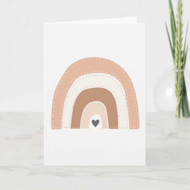 Simple Boho Rainbow Heart Card (Front)